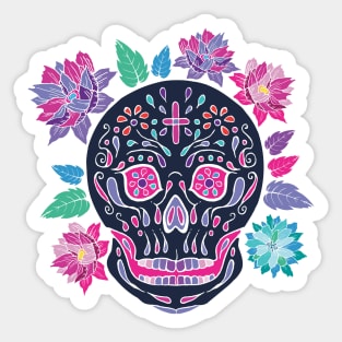 Mexican skull with flowers Sticker